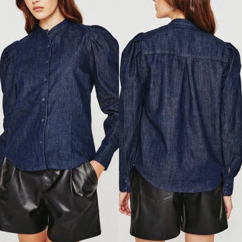 Ag Adriano Goldschmied Dark Blue Denim Button-Down Shirt